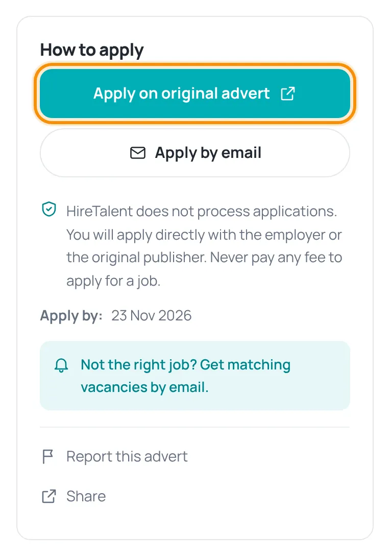 How to apply box on a phone with the Apply on original advert button highlighted